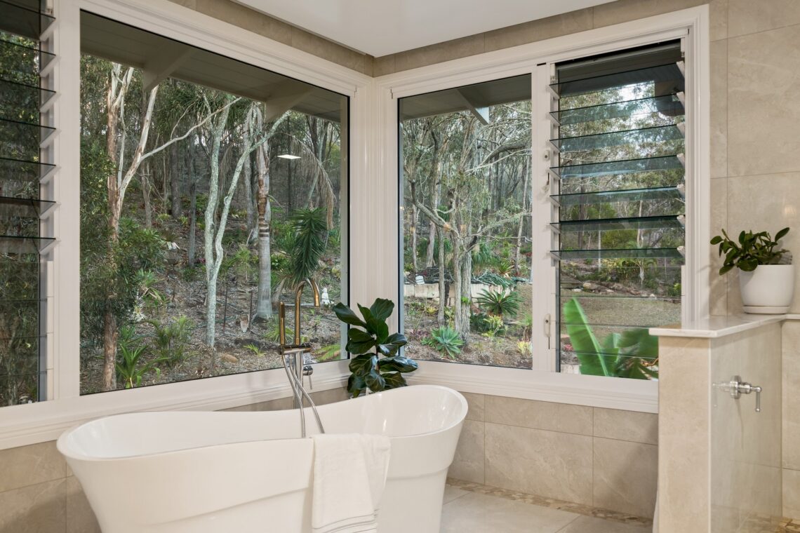 Louvers (White) with fixed in bathroom
