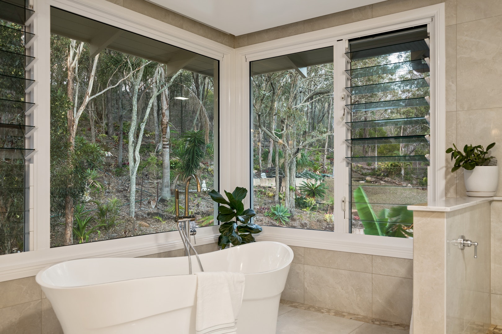 Louvers (White) with fixed in bathroom